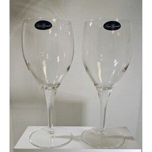 Luigi Bormioli Italy Crystal Wine Glasses Set of 2 Clear Stemmed Barware 8.75in